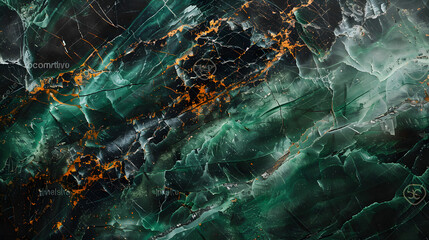 Deep green and black marble background, abstract stone wallpaper
