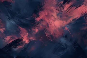 Abstract Crimson and Navy Brush Strokes. - obrazy, fototapety, plakaty