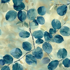 Seamless beautiful abstract leaves pattern background