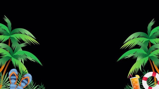 Endless loop of summer background with alpha channel background
