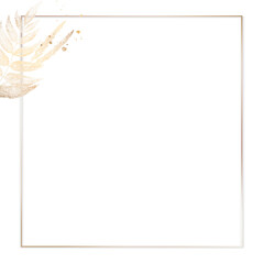 Obraz premium Golden leaves frame design element