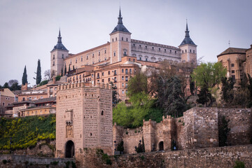 View towards Alcazar in Toledo in Spain