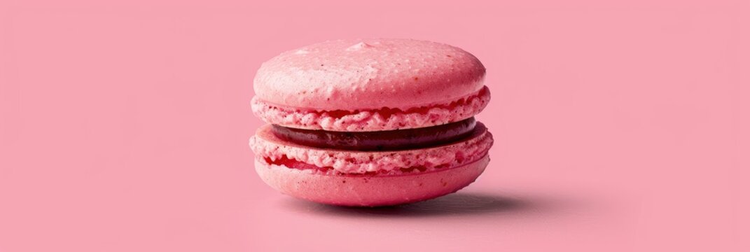 Pink macaron shell , highlighting its striking features, Graphic Design, digital composition with clean lines and bold typography, Banner Image For Website, Background, Desktop Wallpaper
