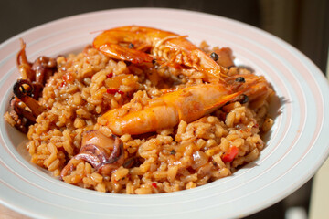 Paella Plate Spanish Culinary Delight