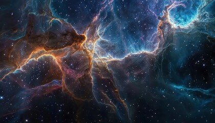 A beautiful space nebula with bright colors. - obrazy, fototapety, plakaty