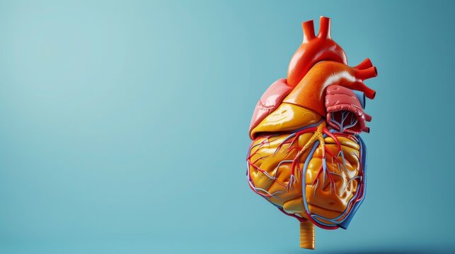 A modern illustration of the anatomy of the heart that can be easily edited