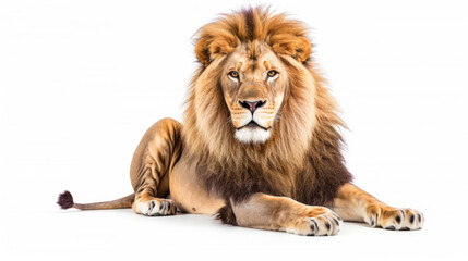 A lion on a white background