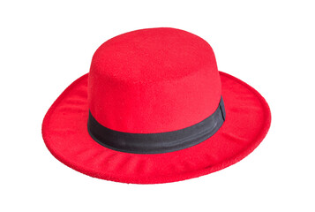 Red hat woman`s isolated on transparent background. PNG File