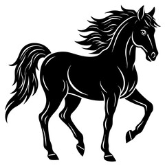 Obraz na płótnie Canvas black-horse-logo--silhouette-of-the-black-horse-ag