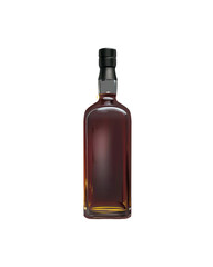 Bottle of whiskey. Transparent PNG for dark background.