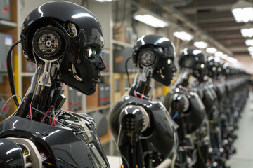 Robot in real life outdoors with public