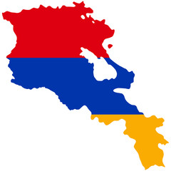 Armenia flag depicted on image of armenia map, showcasing the country's national flag.