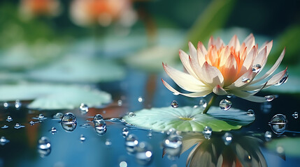 The rhythmic dance of raindrops on the surface of a crystal-clear pond.