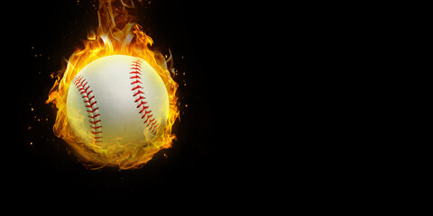 Baseball with lights Isolated on a black background
