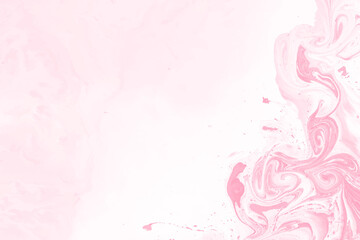 Pink oil paint pattern on a plain pink background