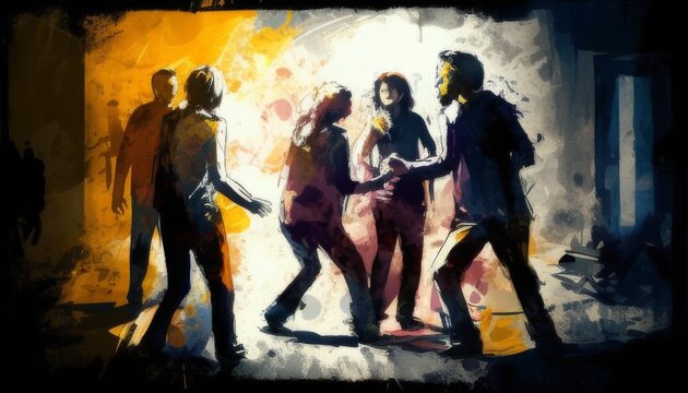 The Improvisation, In a spontaneous improvisational session, actors dive into a scene with no script, Generated AI.