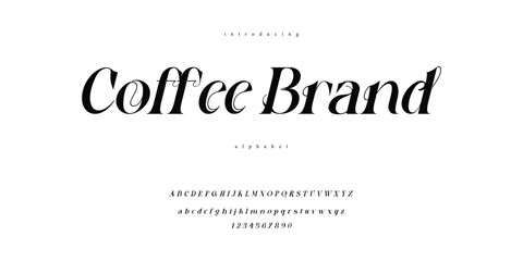 Beautiful Coffee Logo Font Alphabet Brand
