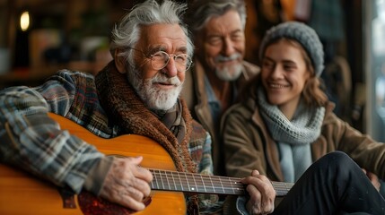 Family Harmony: Sharing Stories and Melodies Across Generations. Concept Family Stories, Generational Memories, Musical Traditions, Intergenerational Bonding