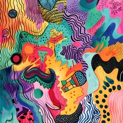 Eclectic Doodles Awaken: A Vibrant Header Radiating Freedom