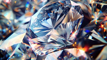 Natural Imperfections of a Diamond Highlighted in Closeup - obrazy, fototapety, plakaty