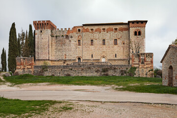 Corciano, Perugia, Umbria, Italy: the medieval castle of Pieve del Vescovo on a hill near the ancient village - 789440243