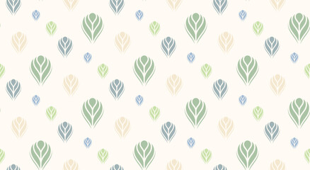 retro abstract foliage vector seamless pattern