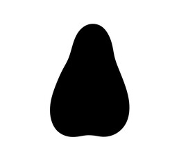 Vector isolated simple mininmal pear shape stencil spot colorless black and white outline silhouette shadow shape stencil solid black