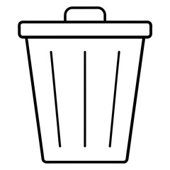 Outline Trash Icon isolated on grey background for web site design, logo, app, UI. Editable stroke. Vector illustration.