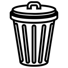 Outline Trash Icon isolated on grey background for web site design, logo, app, UI. Editable stroke. Vector illustration.