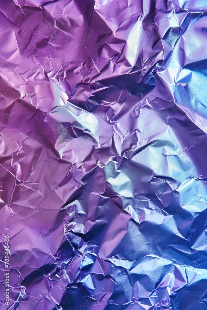Poster A detailed view of a shiny foil sheet. Perfect for backgrounds or texture use