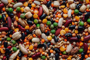 A variety of beans and legumes. Ideal for food and nutrition concepts