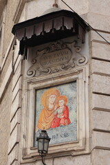 Via delle Botteghe Oscure Street Shrine in Rome, Italy