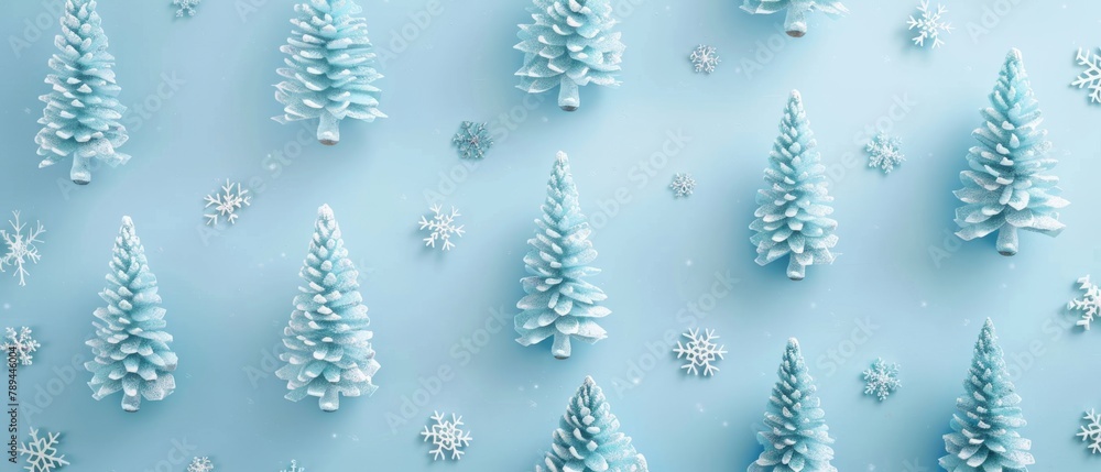 Aufkleber tree pattern with pastel blue background. rendering in 3d