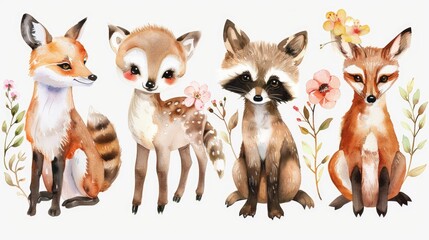 Obraz premium A group of foxes sitting together, perfect for wildlife designs