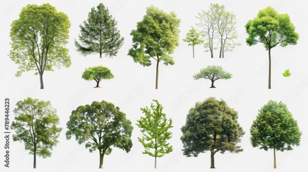Poster a collection of different tree types, perfect for educational materials