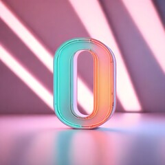 neon vintage retro letter O or number 0
