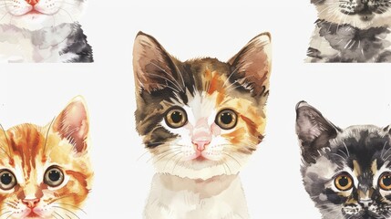 A cute group of kittens sitting together. Perfect for animal lovers