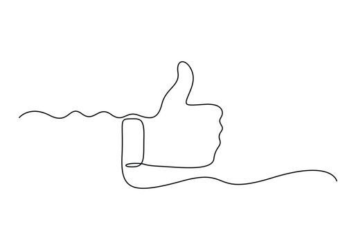 recommend clip art: One continuous line drawing of like hand showing thumb up. Isolated on white background vector illustration 