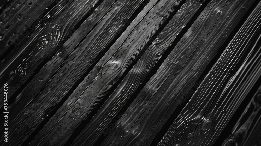 Poster a simple black and white photo of a wooden floor. suitable for various design projects