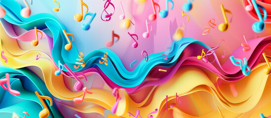 abstract note music colorful 3d background