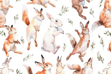 Various animals gathered on a white background. Suitable for educational materials
