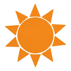 Orange textured paper sun sticker design element