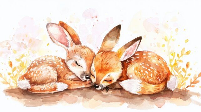 A peaceful image of two animals resting together. Suitable for various nature and relaxation concepts