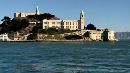 Fototapeta na wymiar Alcatraz island at San Francisco Bay