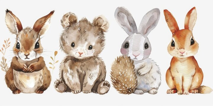 Cute image of three bunnies sitting closely. Suitable for various projects