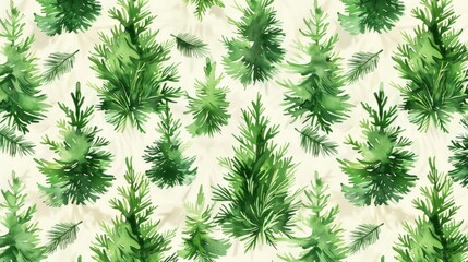 A pattern of green plants on a white background. Suitable for botanical presentations