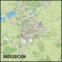 Paderborn Germany map poster
