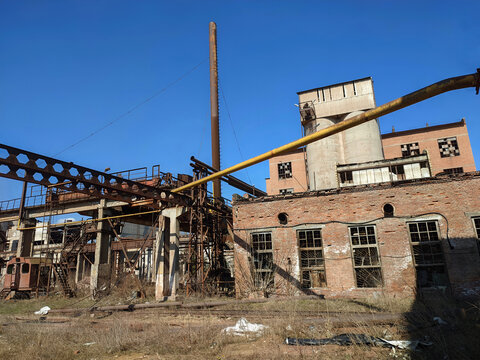 ruins of an old machine-building plant