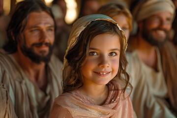 Jesus heals the daughter of Jairus.