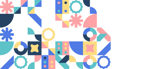 Colorful vector flat design geometric mosaic banners. For banner, background, cover, poster, wallpaper, presentation background, certificate